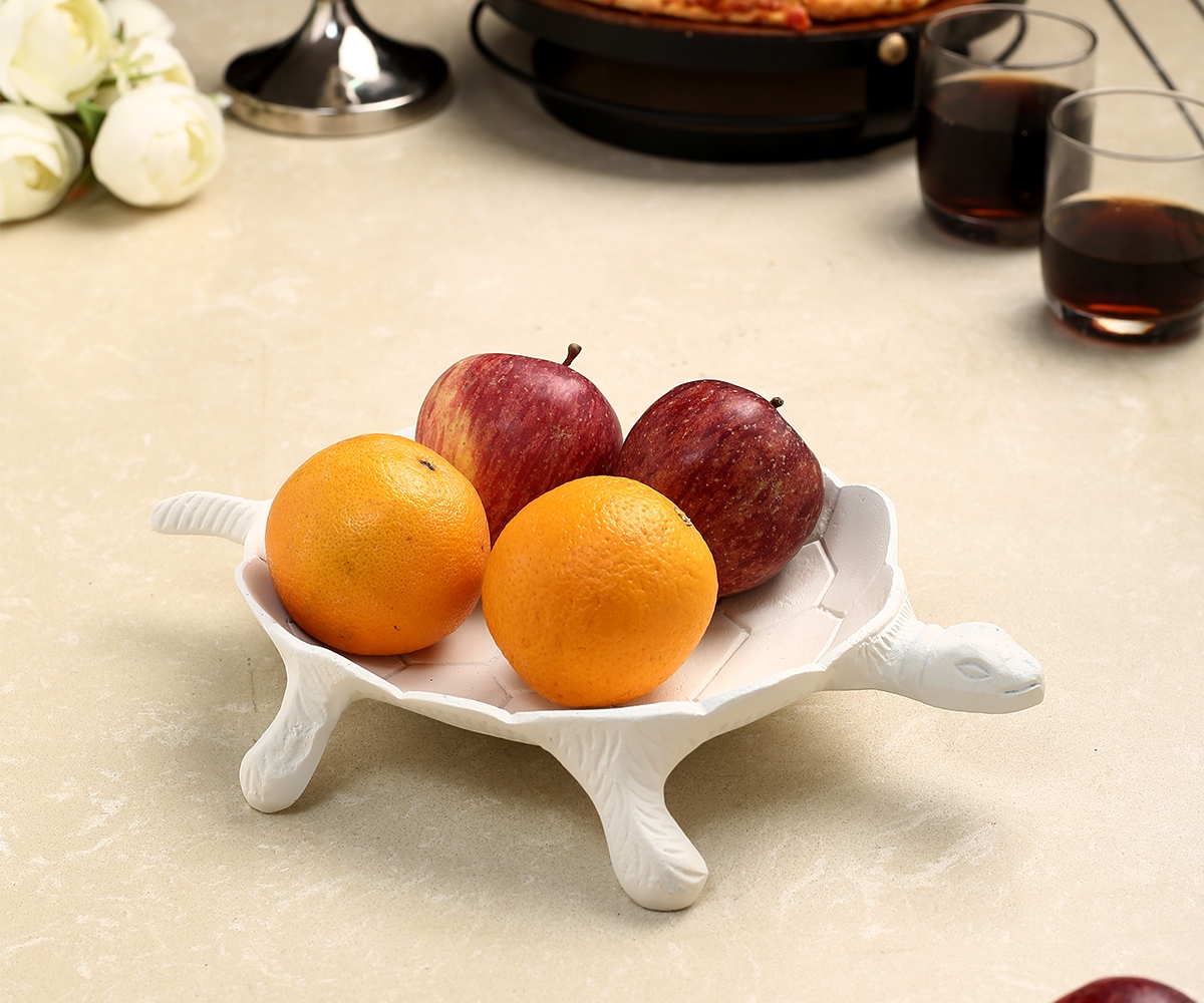 Metallic White Turtle Tray